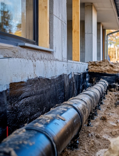 French drain installation at a Los Angeles home