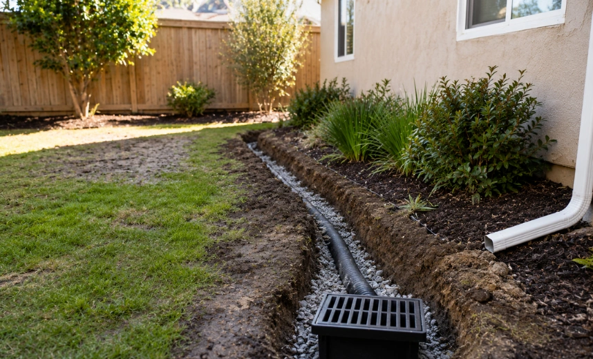 Yard drainage solutions for standing water and runoff in Los Angeles