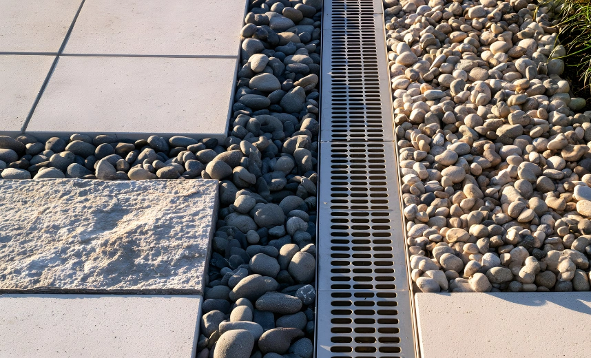 Channel and trench drain installation for driveway runoff in Los Angeles