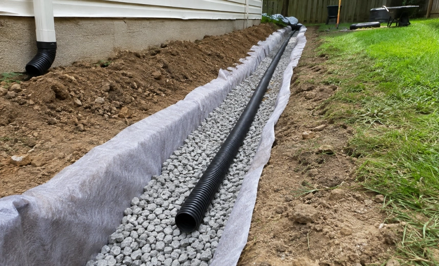 French drain installation for residential drainage in Los Angeles